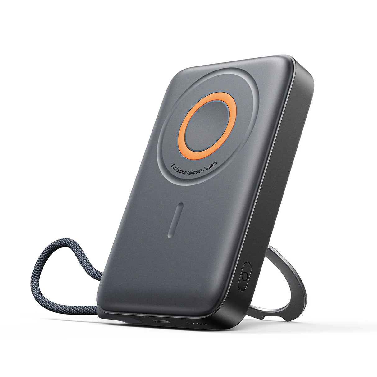 Joyroom JR-PBM02 Powerbank 22.5W 10000mAh 3in1 Magnetisk Induktiv Kompatibel med MagSafe med indbygget kabel - sort