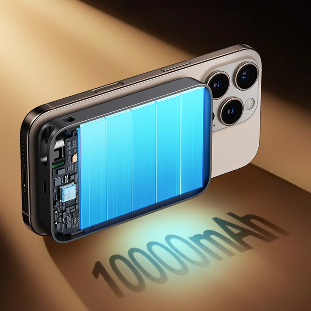 Joyroom JR-PBM02 Powerbank 22.5W 10000mAh 3in1 Magnetisk Induktiv Kompatibel med MagSafe med indbygget kabel - sort