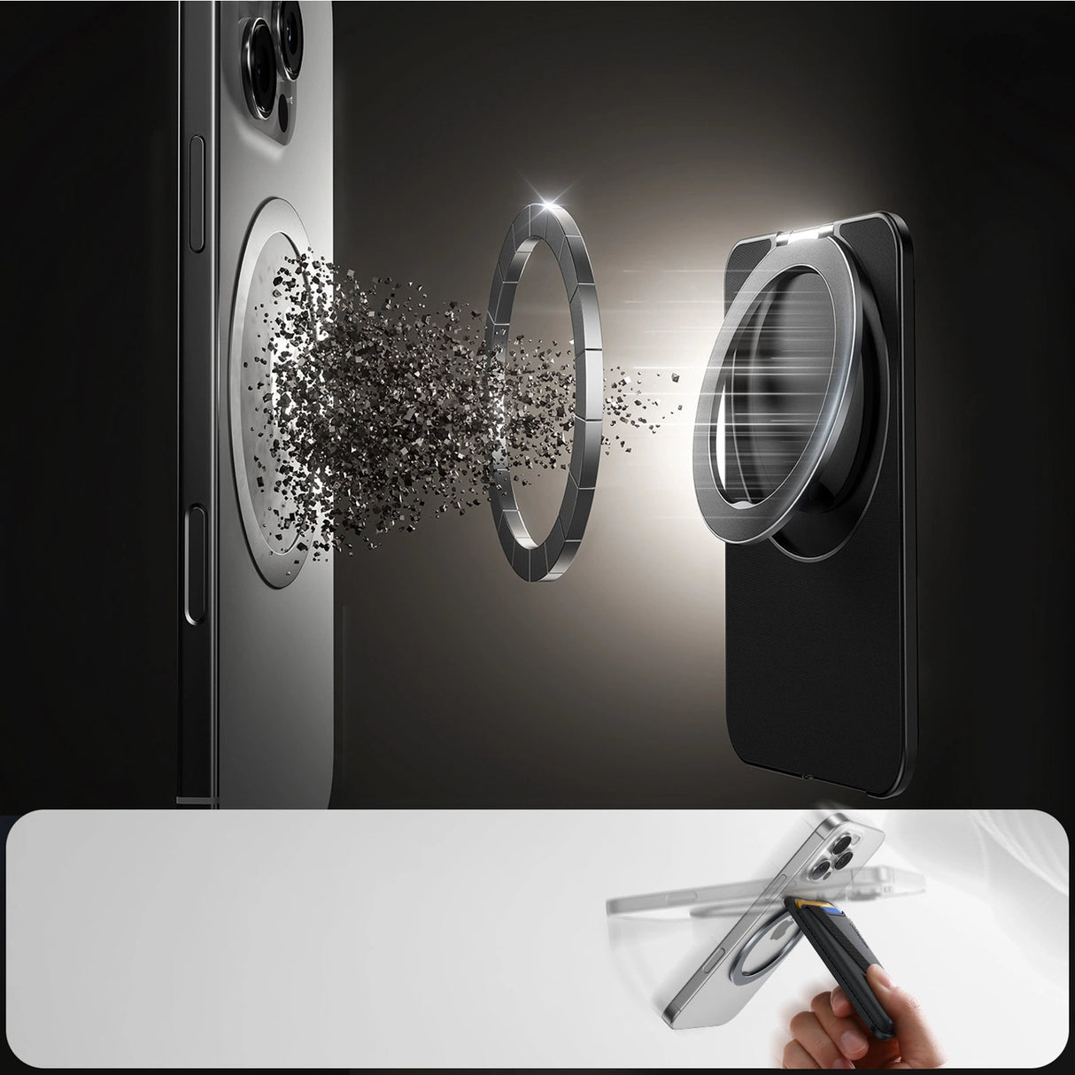 Joyroom JR-ZS432 Magnetic Wallet Kompatibel med MagSafe - sort