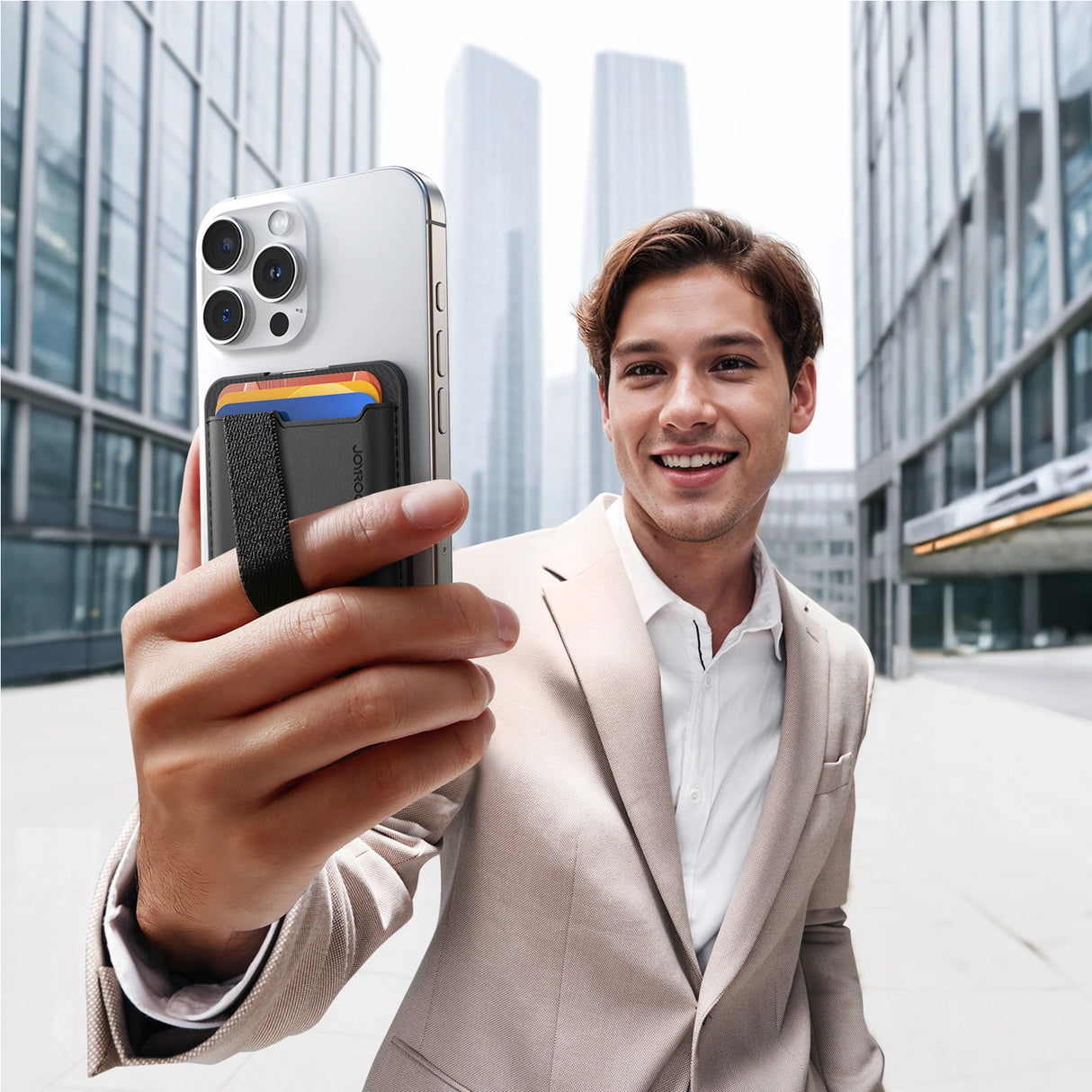 Joyroom JR-ZS432 Magnetic Wallet Kompatibel med MagSafe - sort