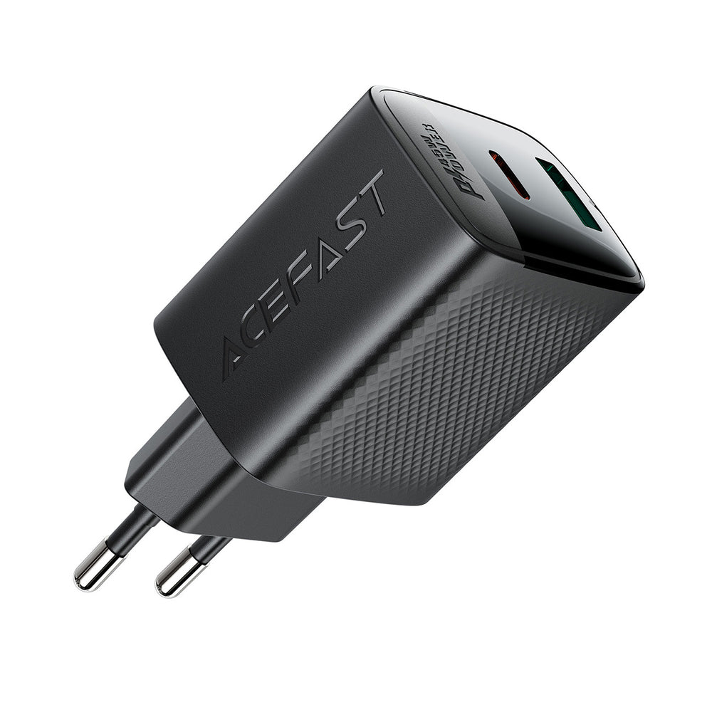 Acefast A106 GaN PD 45W USB-C USB-A Wall Charger - sort