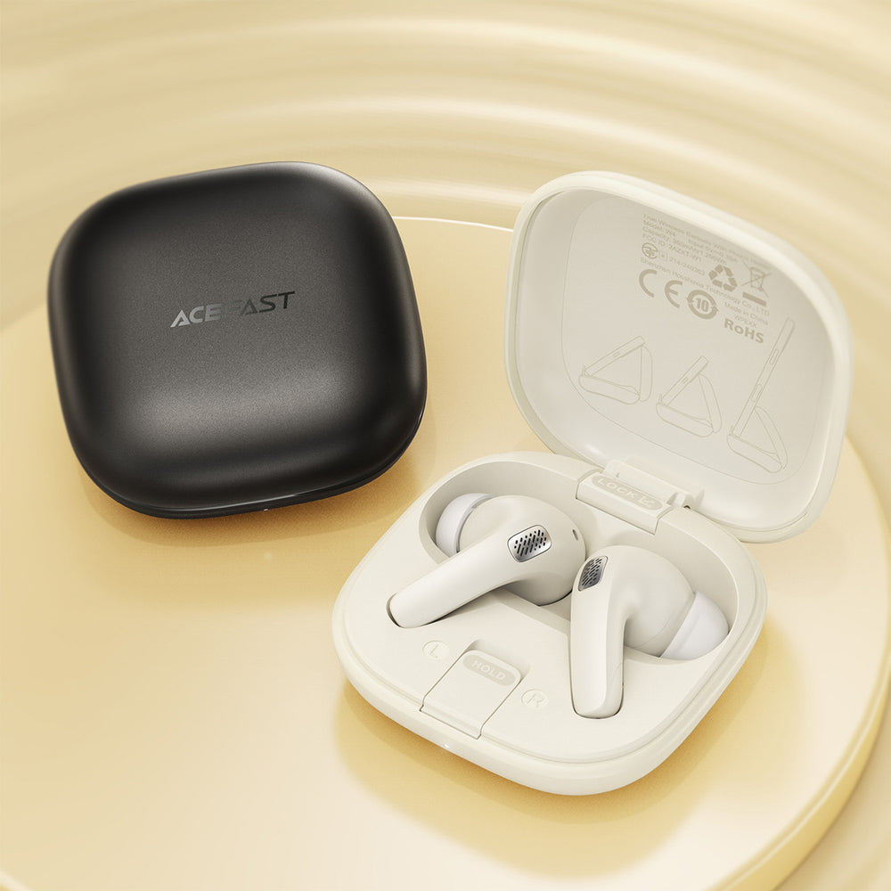 Acefast W4 TWS in-ear wireless headphones with phone stand function - white