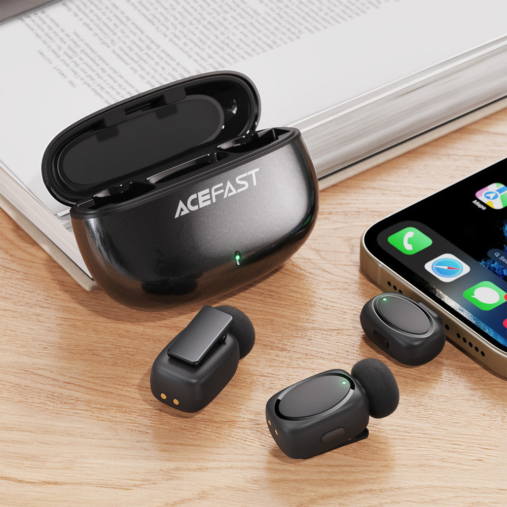Acefast R2 Wireless Lavalier Microphones - Black