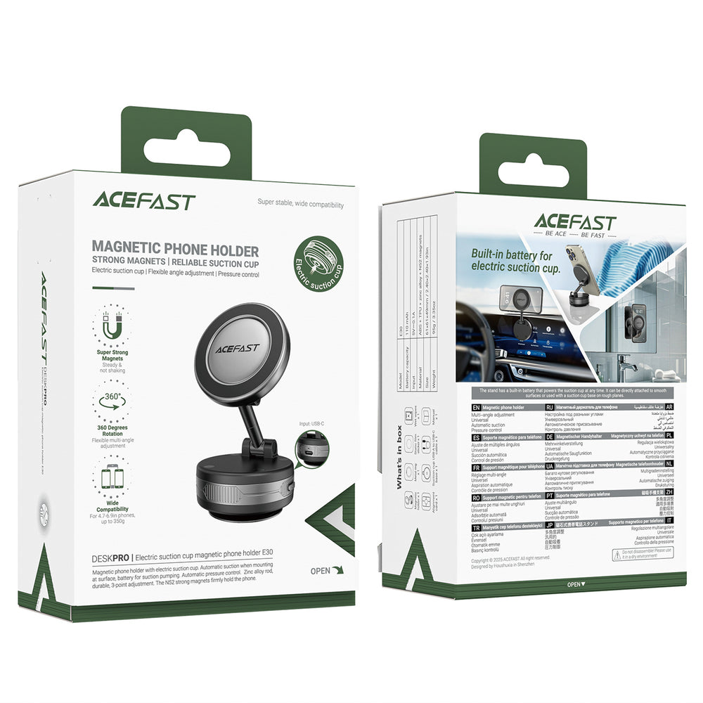 Acefast E30 Magnetisk instrumentbræt/vindrude Suction Cup Holder - sort