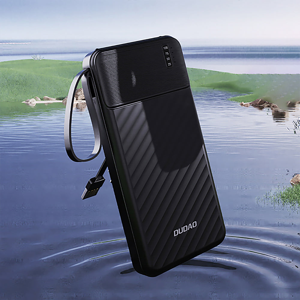 Dudao K11 Pro 20000mAh Powerbank med indbyggede kabler - sort