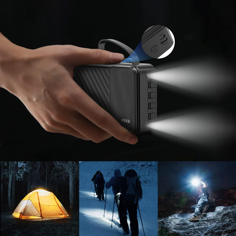 Dudao K11 Pro 20000mAh Powerbank med indbyggede kabler - hvid