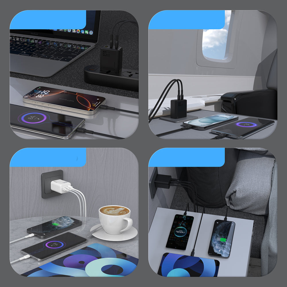 Dudao A29C 65W GaN Wall Charger + USB-C Cable - sort