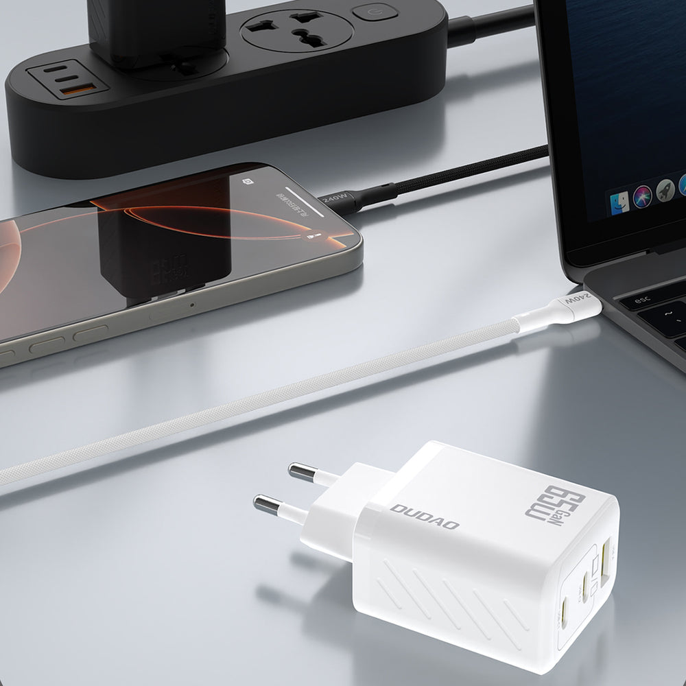 Dudao A29C 65W GaN Wall Charger + USB-C Cable - White