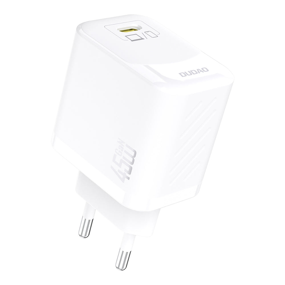 Dudao A28C 45W GaN Wall Charger + USB-C-kabel - hvid
