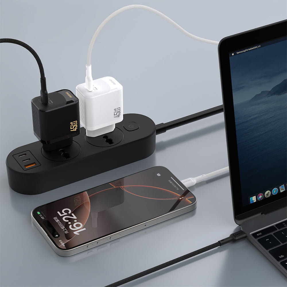Dudao A28C 45W GaN Wall Charger + USB-C Cable - sort