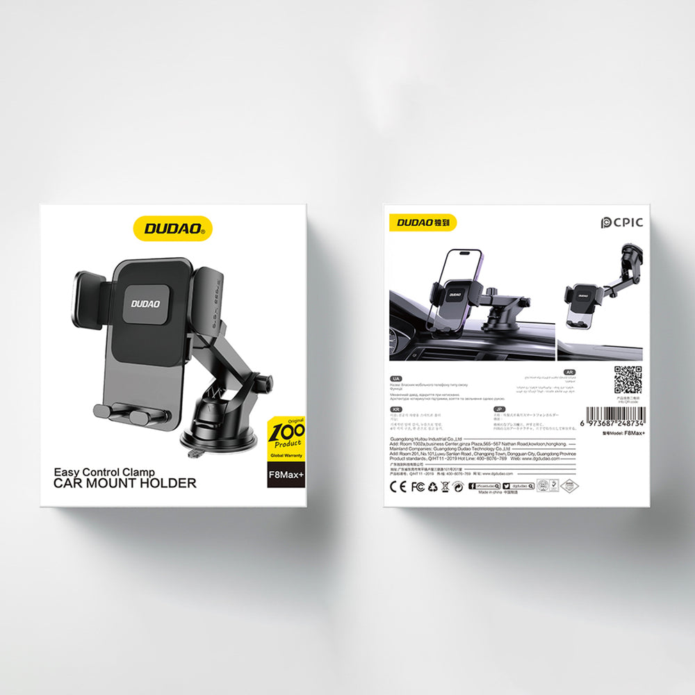 Dudao F8Max+ bilholder til instrumentbræt eller forrude - sort
