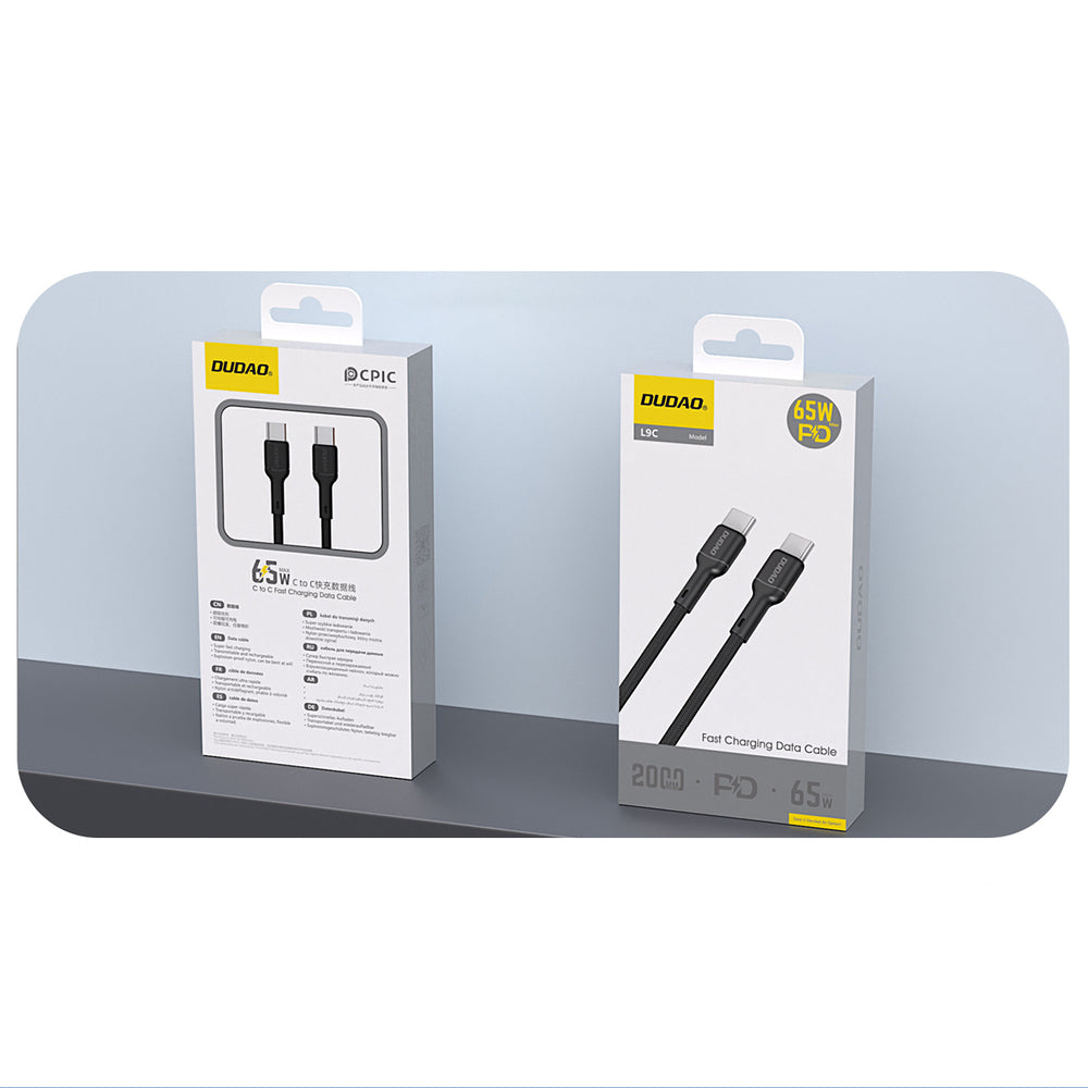 Dudao L9C 65W USB-C - USB-C 1m Kabel - sort