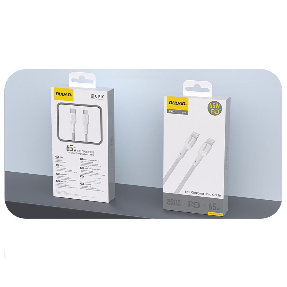 Dudao L9C 65W USB-C - USB-C 2m Kabel - Hvid