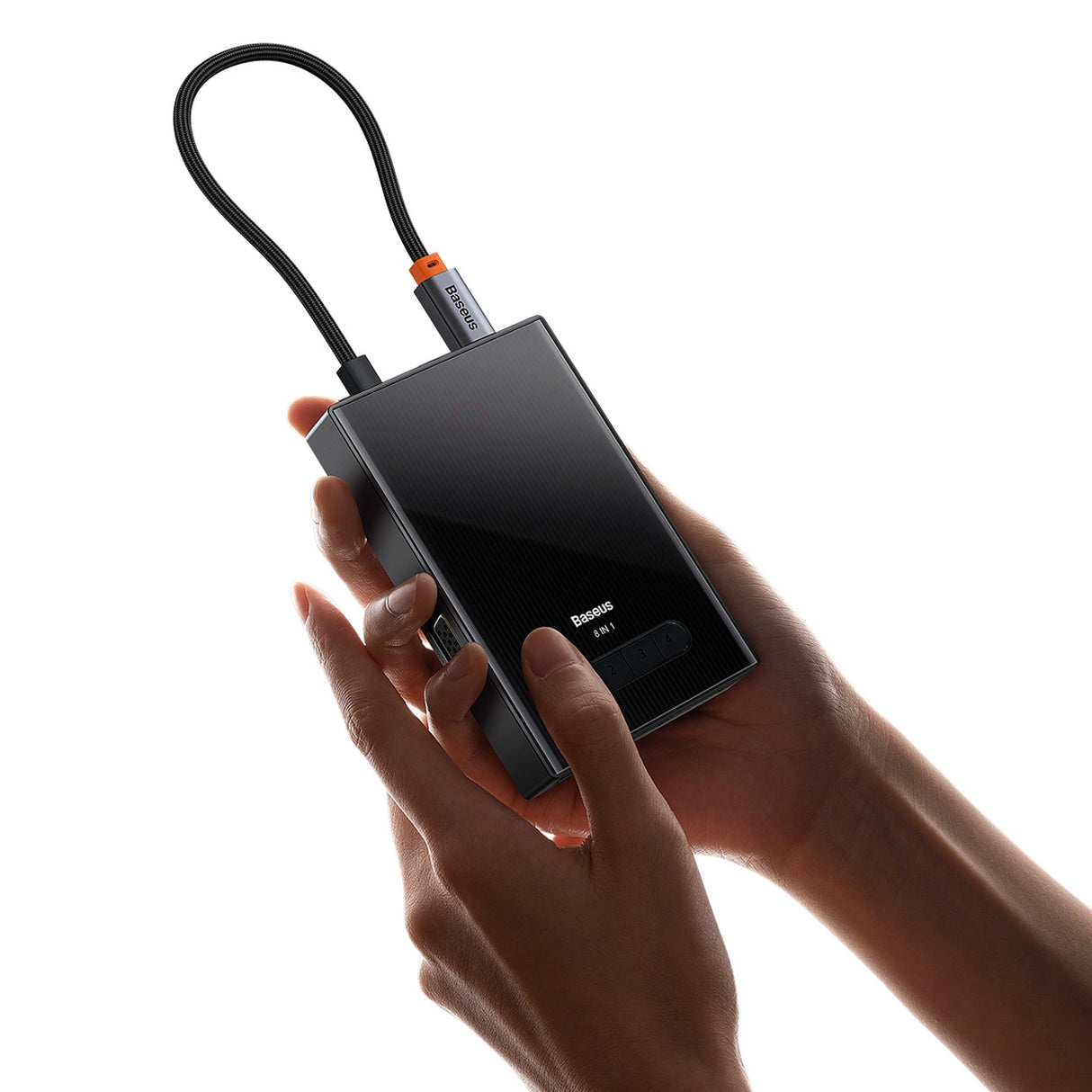 Baseus PioneerJoy 8-i-1 USB-C hub HDMI 4K@60Hz + HDMI 4K@30Hz + DisplayPort 8K@30Hz + VGA + 2 x USB-A 3.0 + 2 x USB-C - grå