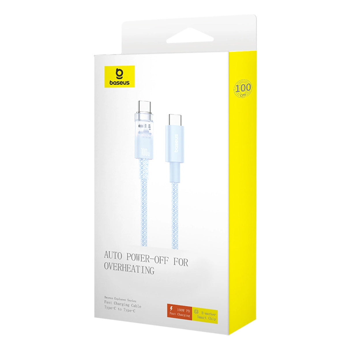 Baseus Explorer 100W USB-C - USB-C-kabel med intelligent temperatur sensor 1m - Blå