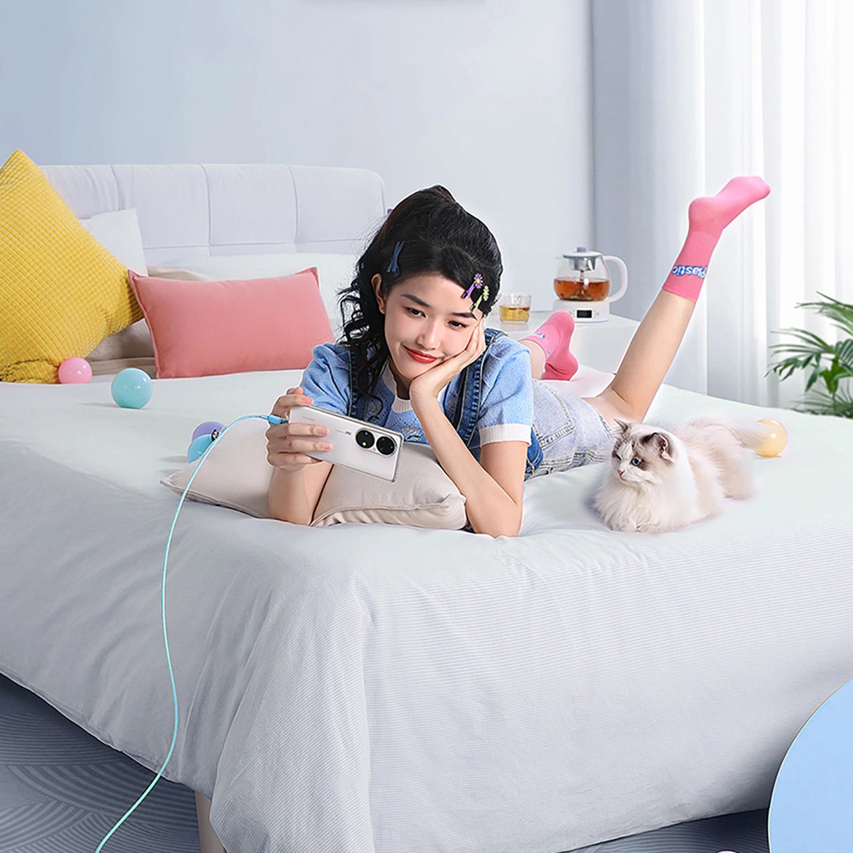 Baseus Explorer 100W USB-C - USB-C-kabel med intelligent temperatur sensor 2m - Blå