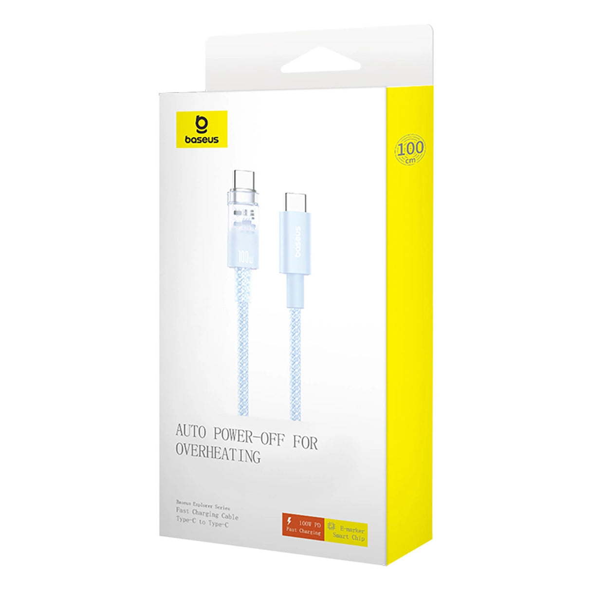 Baseus Explorer 100W USB-C - USB-C-kabel med intelligent temperatur sensor 2m - Blå