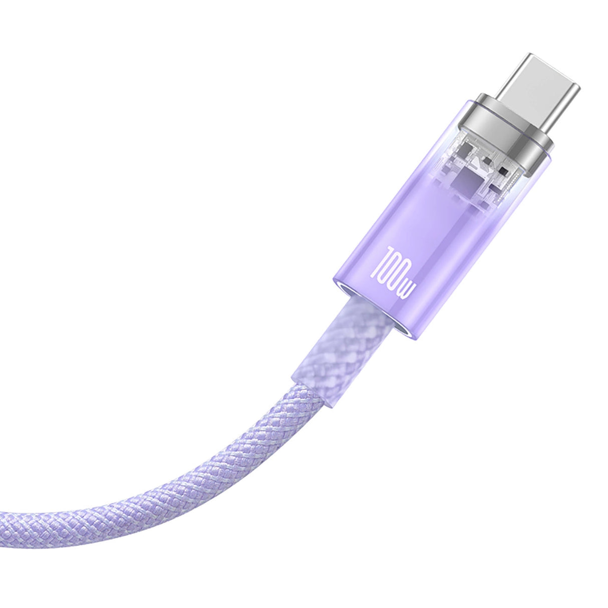 Baseus Explorer 100W USB-A - USB-C-kabel med intelligent temperatur sensor 1m - Purpur