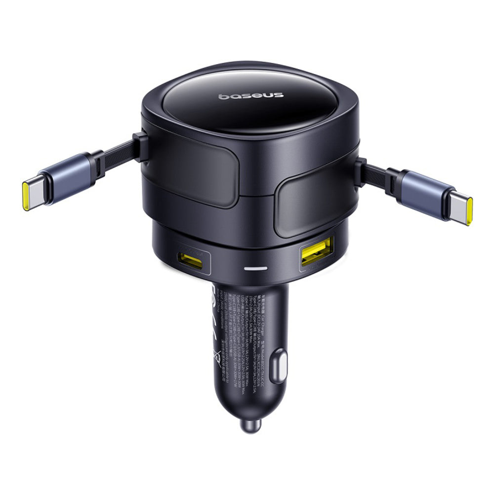 Baseus Enjoyment Max 90W Car Charger 2 x USB-C + USB-A + USB-C Cable - Black
