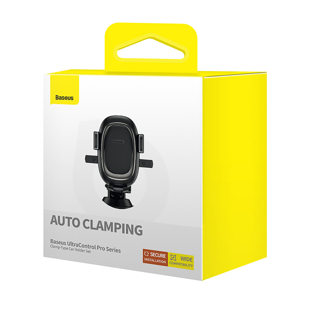 Baseus UltraControl Pro Clamp-on Car Holder with Suction Cup/Hook for Air Vent - Black
