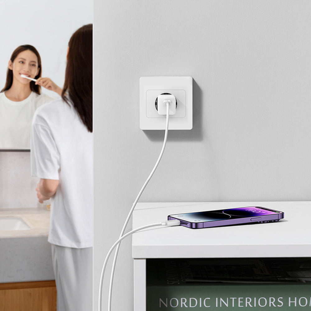 Baseus GaN5 30W USB-C Mini Wall Charger - hvid