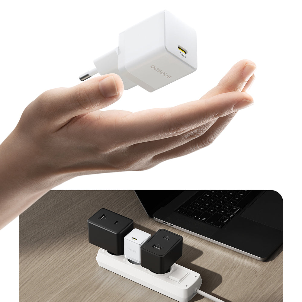 Baseus Palm 20W USB-C Wall Charger - hvid