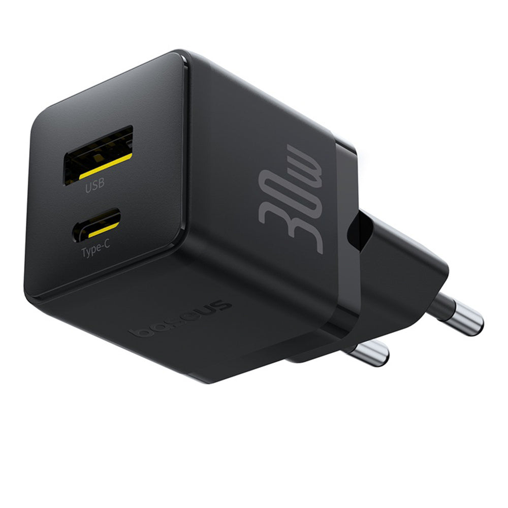 Baseus Palm 30W USB-C USB-A Wall Charger - sort