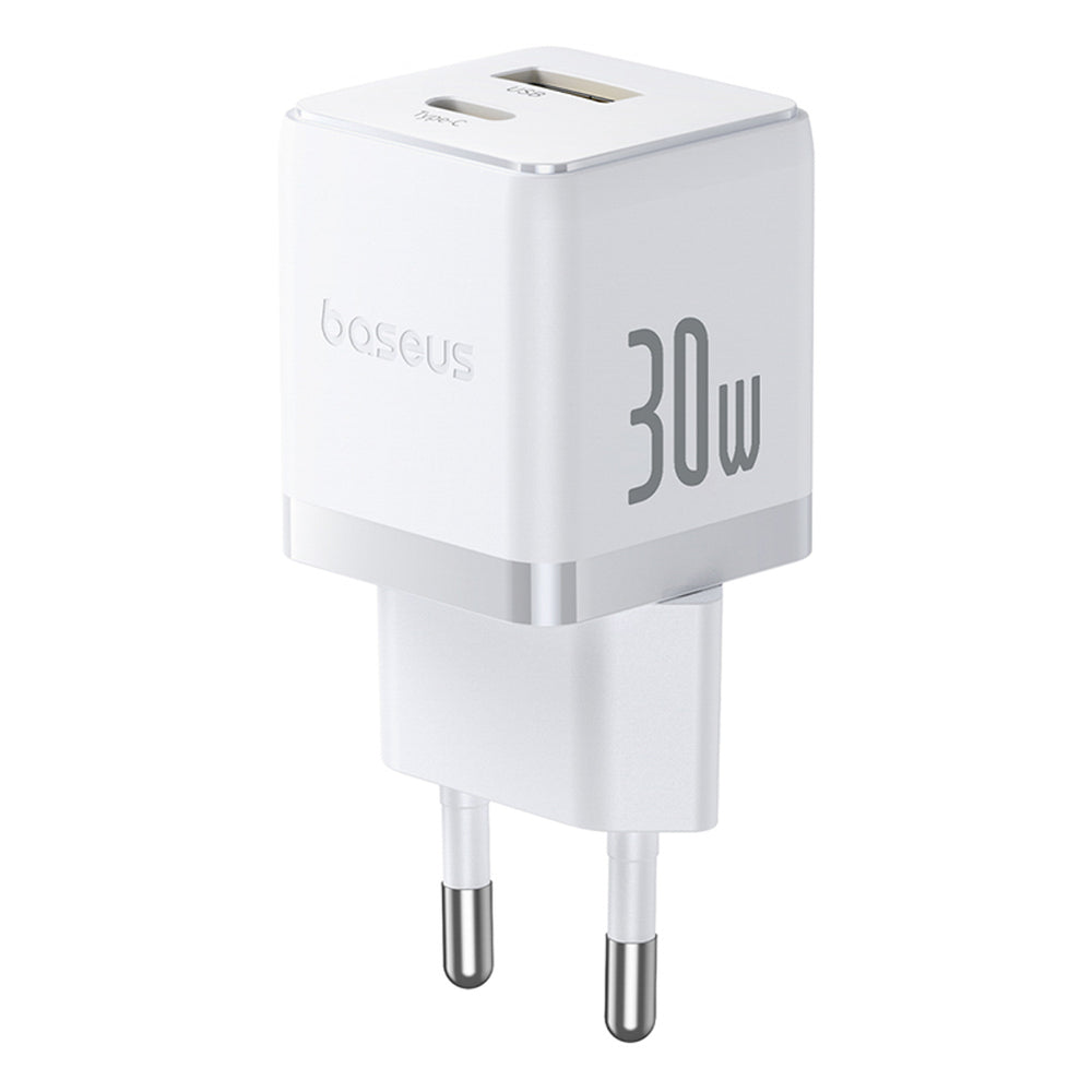 Baseus Palm 30W USB-C USB-A Wall Charger - hvid