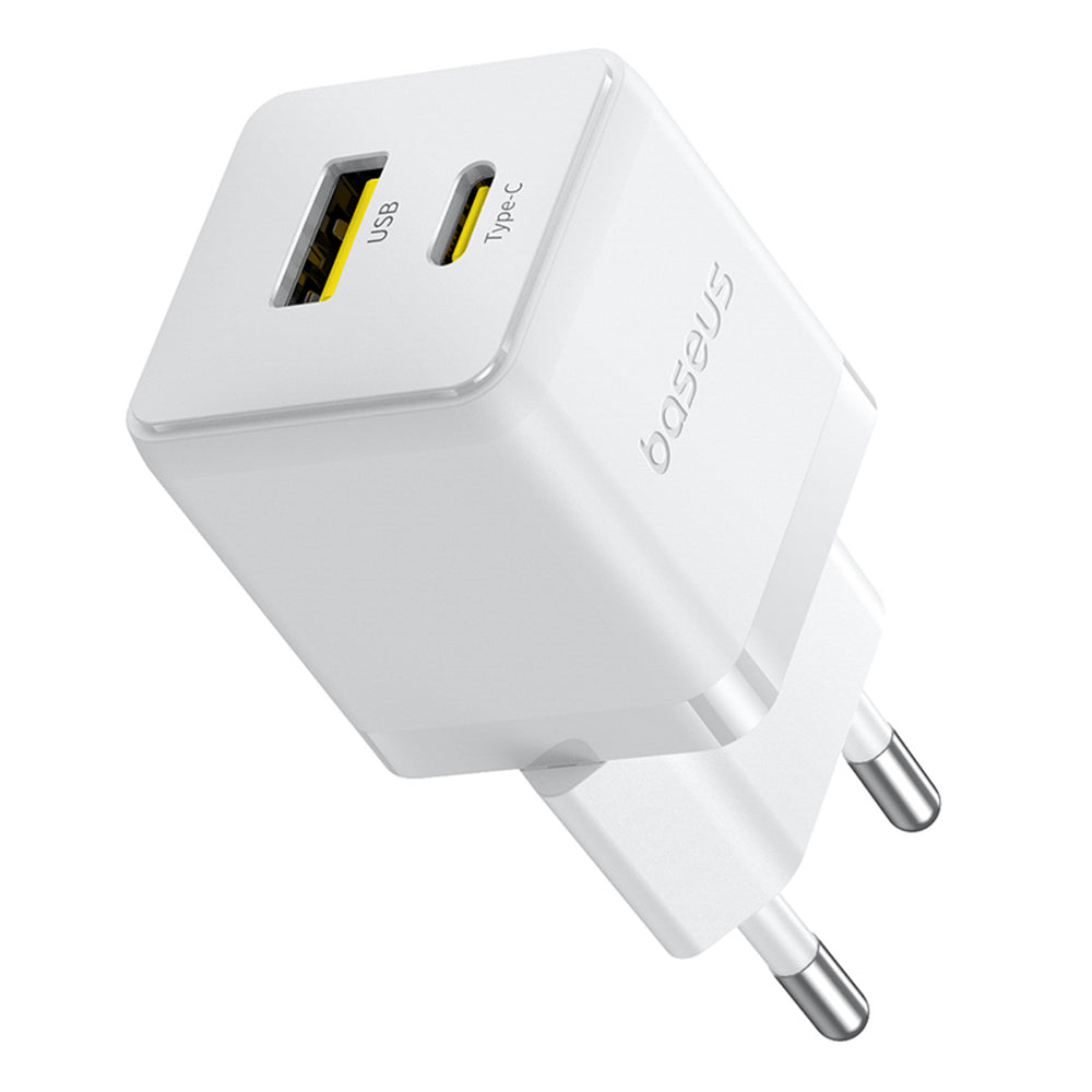 Baseus Palm 30W USB-C USB-A Wall Charger - hvid