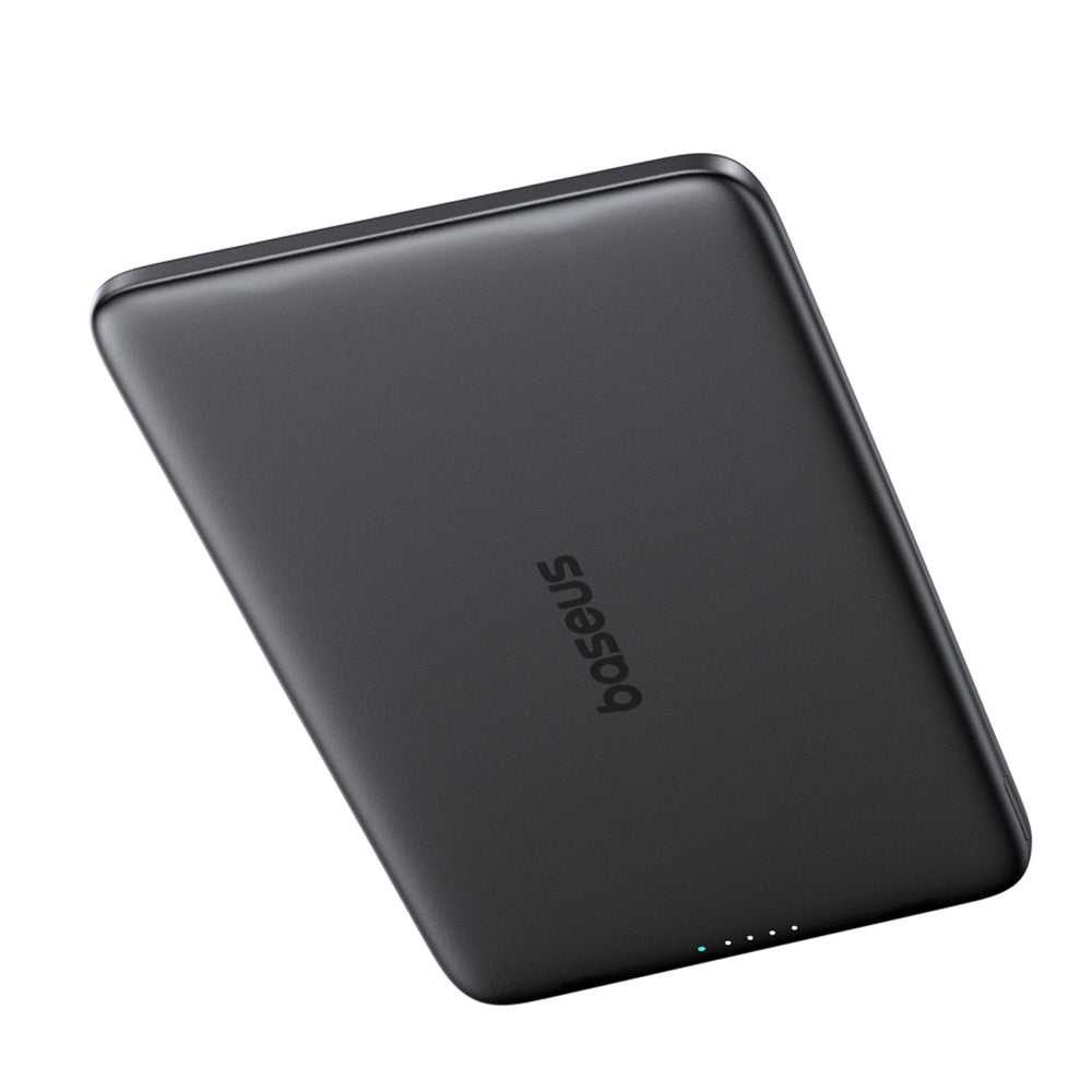 Baseus PicoGo AM41 5000mAh 20W Ultra-Thin MagSafe Compatible Power Bank with Black Baseus Simple USB-C 60W 30cm Cable - Gray