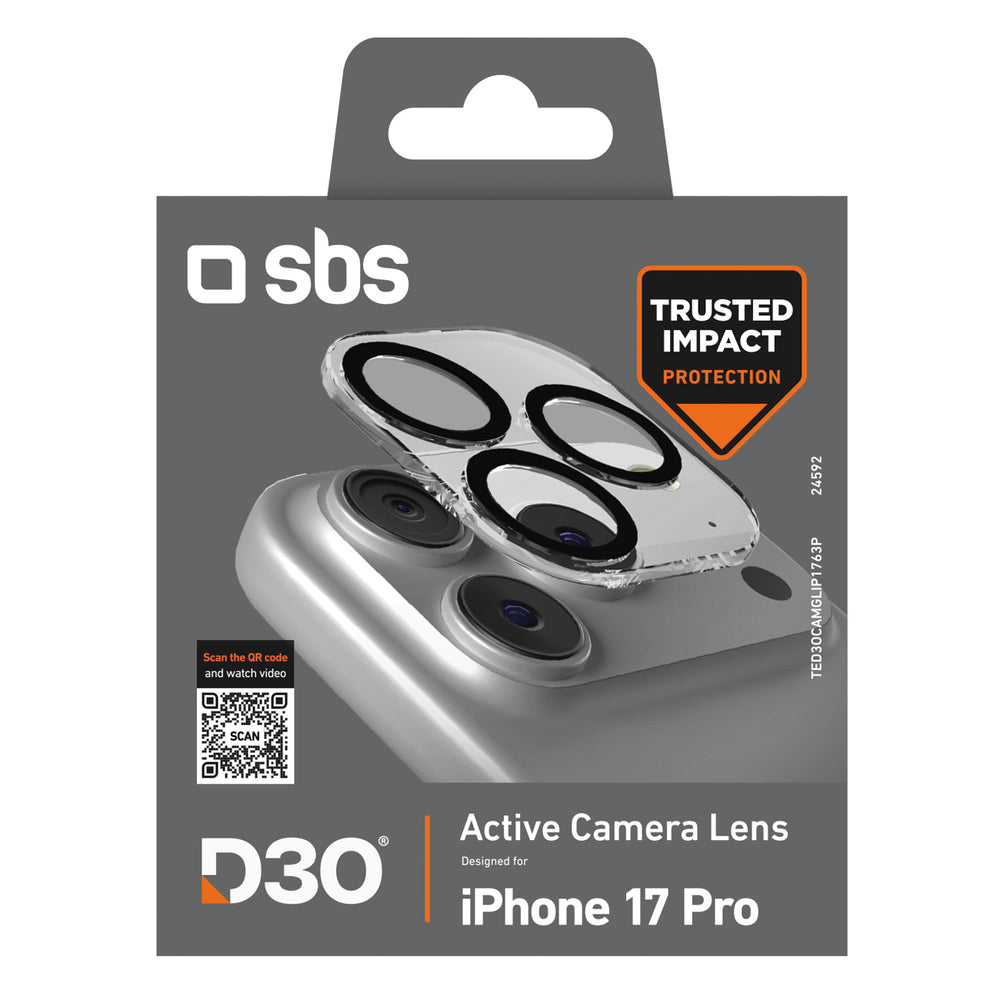 SBS Camera Glass til iPhone 17 Pro med D3O-teknologi