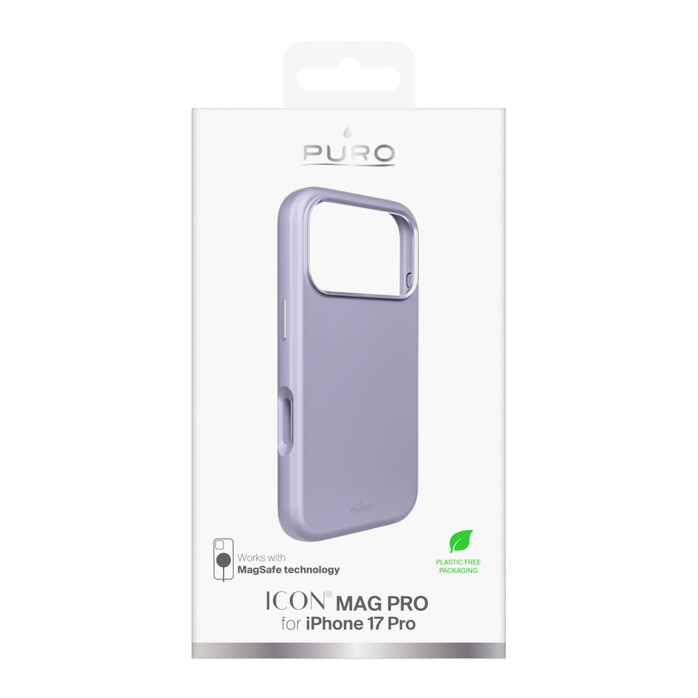 Pure Icon Mag Pro Liquid Silicone Case for iPhone 17 Pro, MagSafe Compatible, with Camera Protection and Aluminum Buttons - Pink