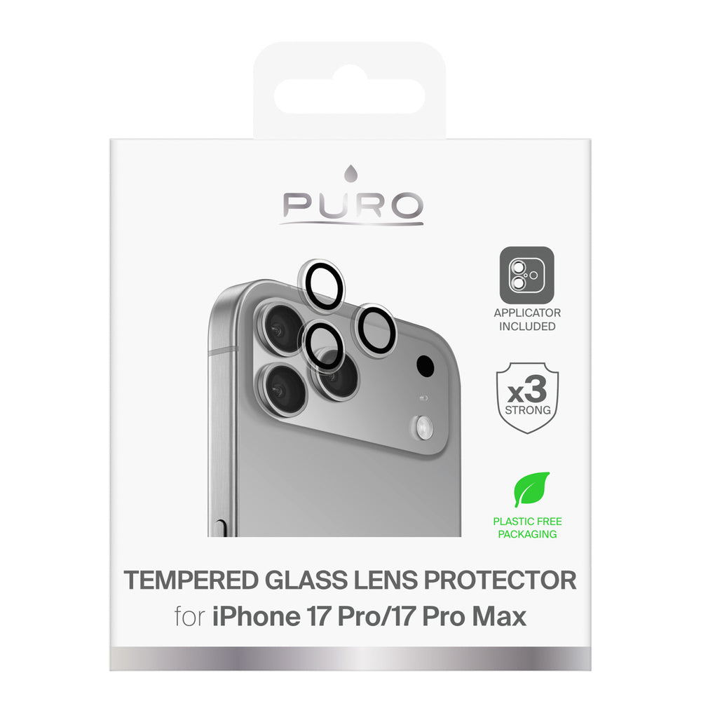 Puro Individuelle tempererede glaslinser til iPhone 17 Pro / iPhone 17 Pro Max
