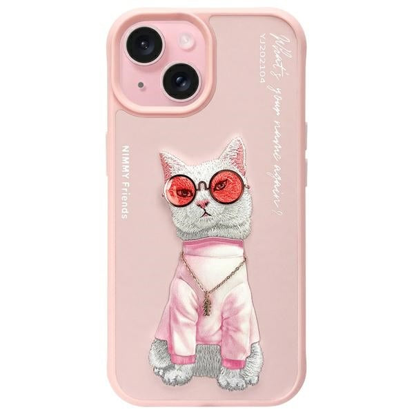 Nimmy Briller Cool Cat iPhone 15 Case - Pink