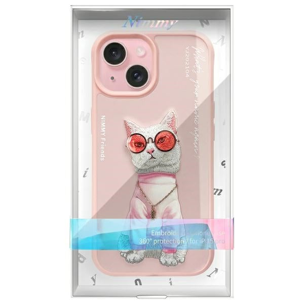 Nimmy Briller Cool Cat iPhone 15 Case - Pink
