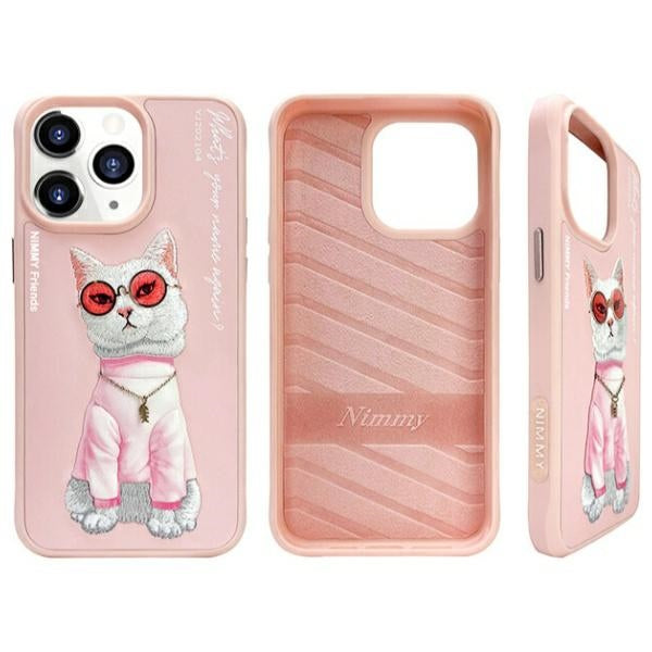 Nimmy Briller Cool Cat Case til iPhone 15 Pro Max - Pink