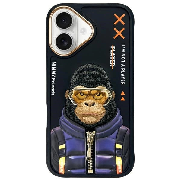 Nimmy Cool&Cute 2.0 Monkey case til iPhone 16 - sort