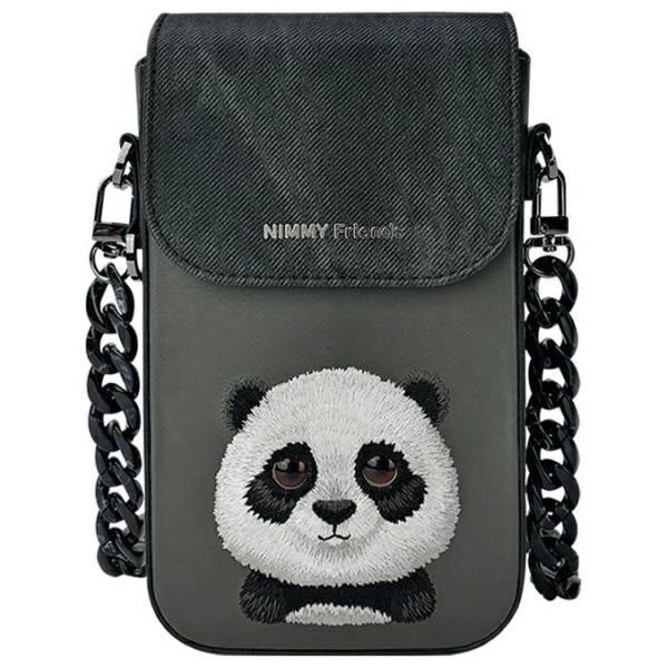 Nimmy Big Eyed Pet 2.0 Panda Telefontaske - sort