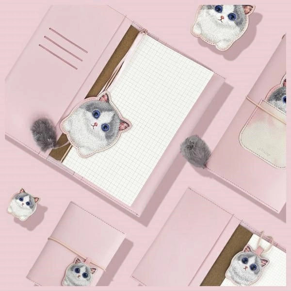 Nimmy 2in1 notesbog + pen pink Big Eyed Pet 2.0 Cat sæt