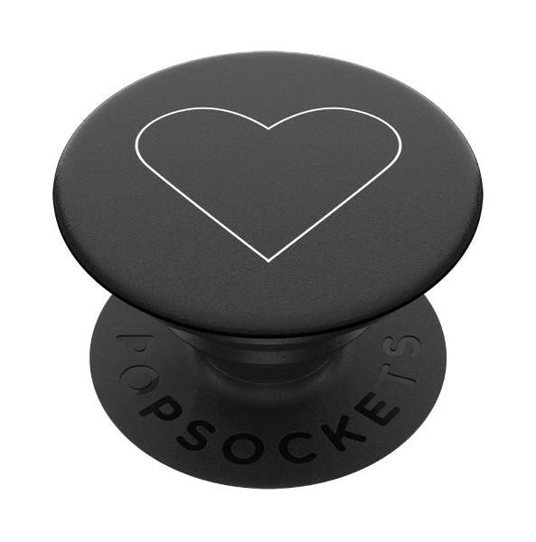 Popsockets 2 hvide hjerte sort holder og telefon stå