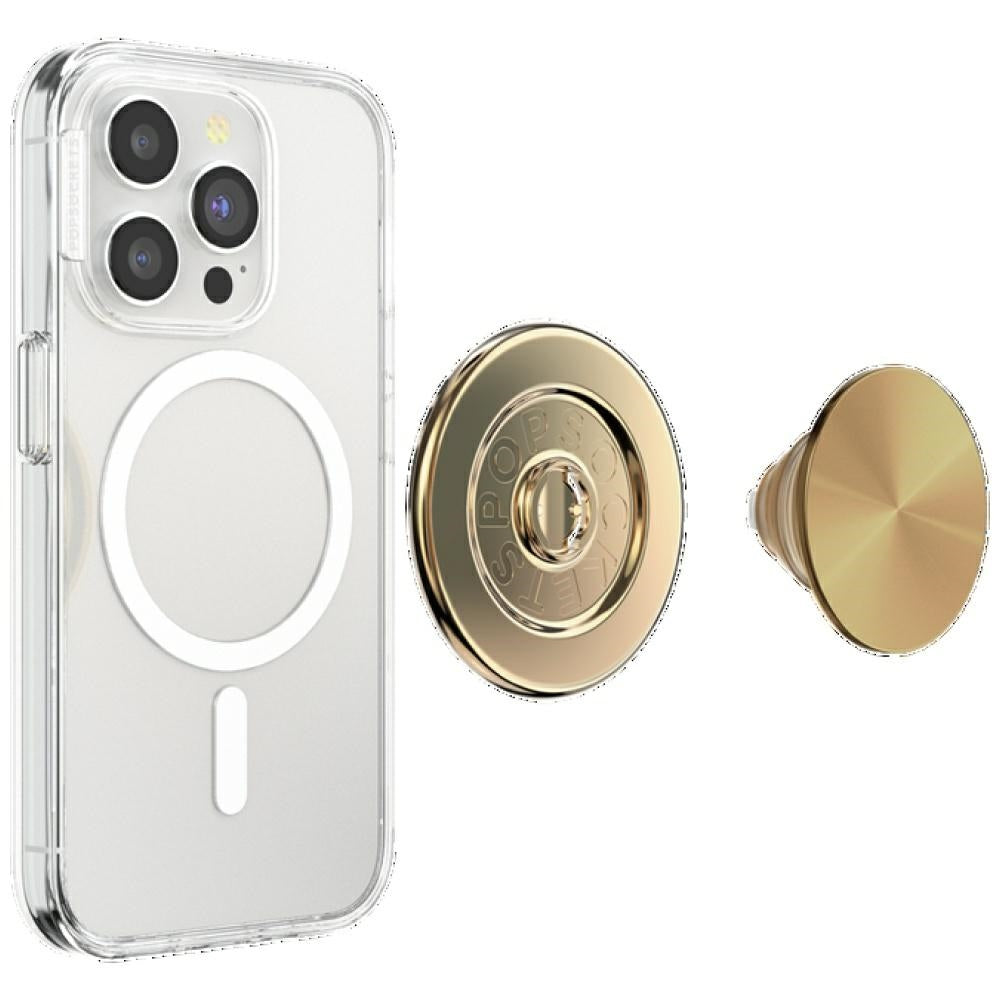 Popsockets Rund Radial Gold Aluminium MagSafe Holder og Telefon Stativ