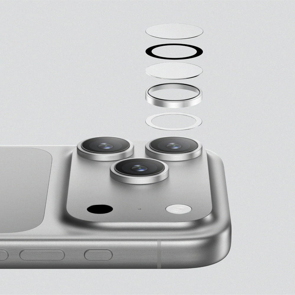 AmazingThing Lens Glass til iPhone 17 Pro / Pro Max med sort aluminiumsramme