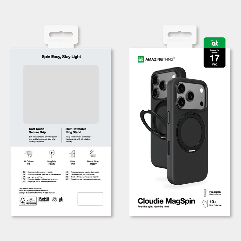 AmazingThing Cloudie iPhone 17 Pro Case with Stand - Black