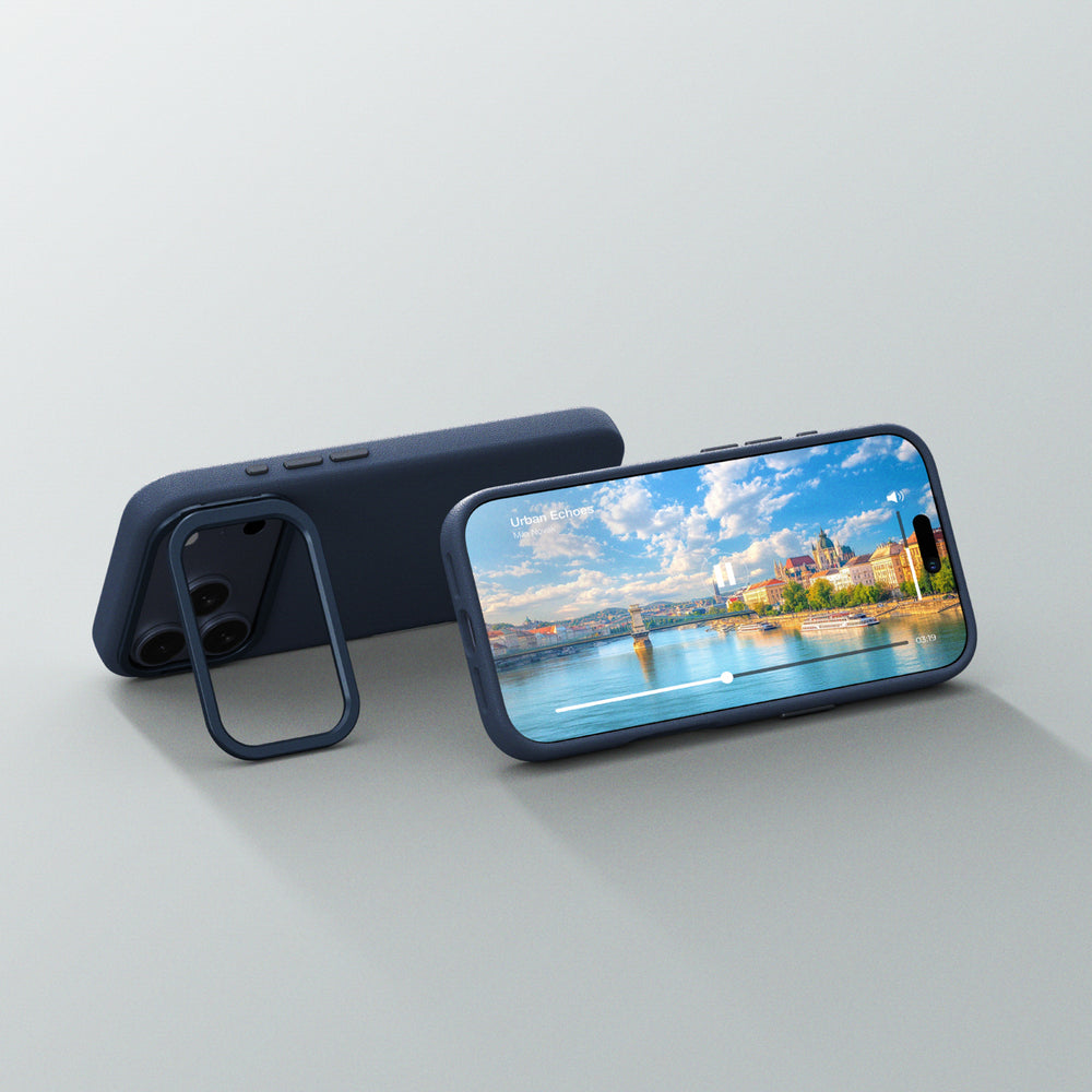 AmazingThing Glamour iPhone 17 Pro Max Case med Stativ - Blå