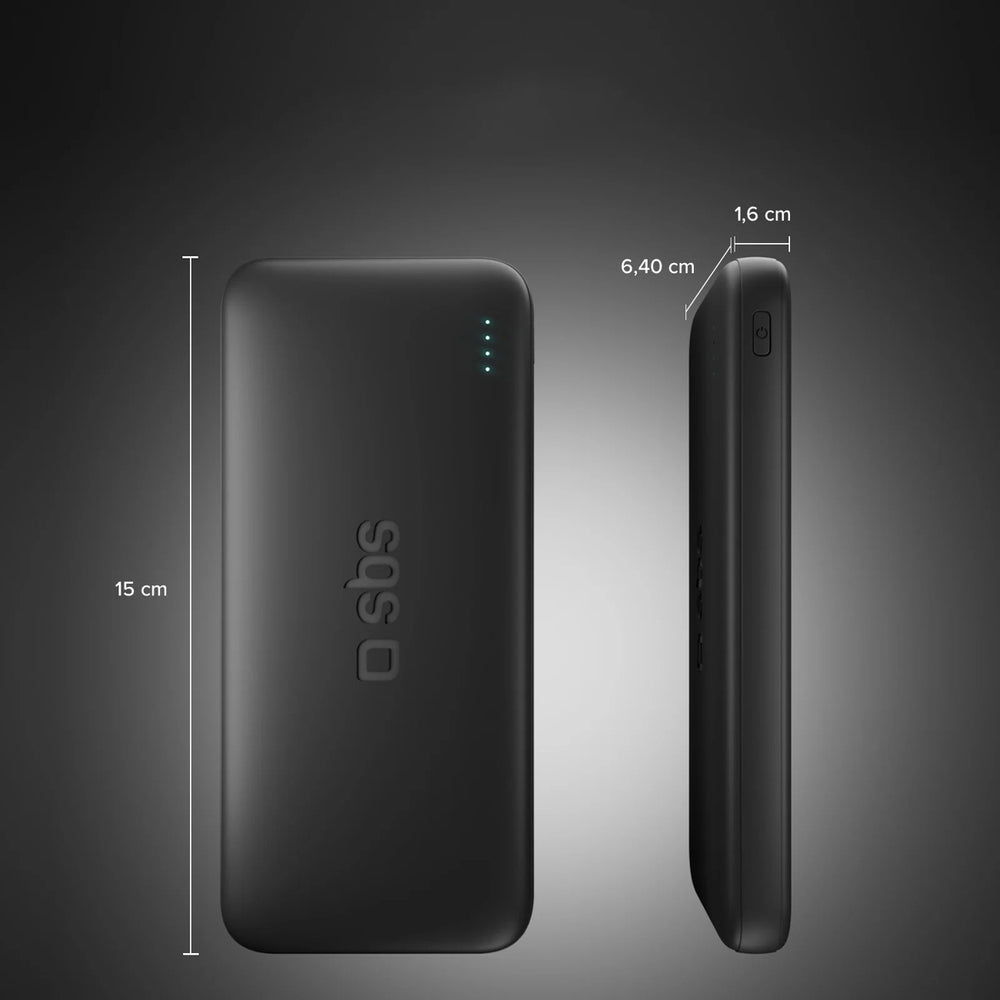 SBS Infinity Power Bank 10000mAh 10W LiFePo₄ USB-A USB-C - Black
