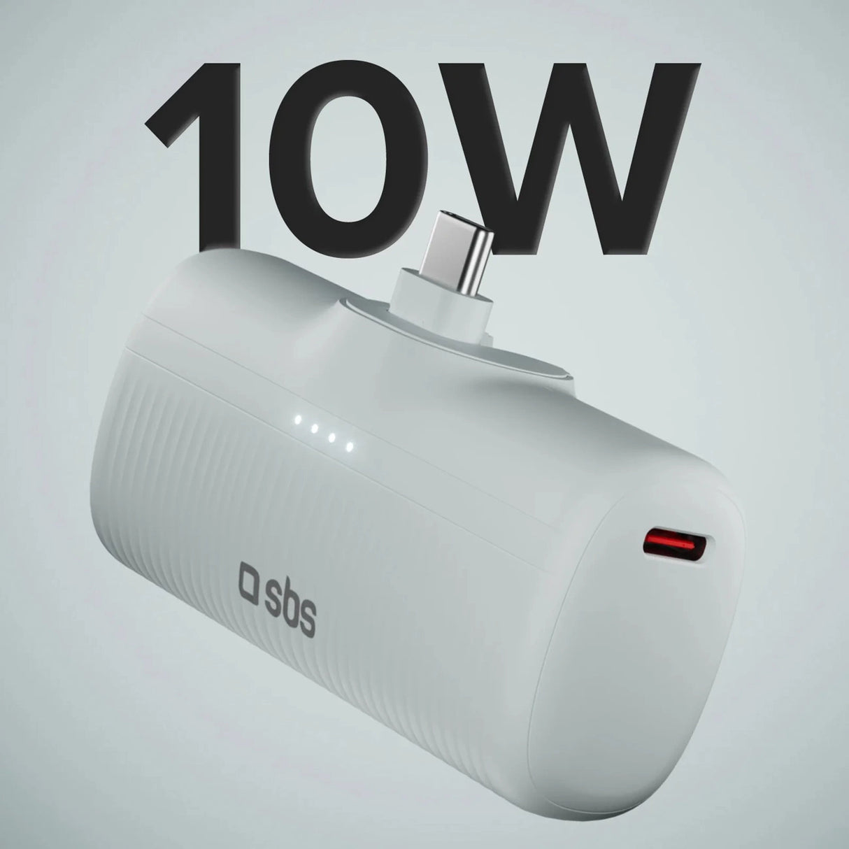 SBS EcoPower 5000 mAh 10W Powerbank med indbygget USB-C-port - Grå