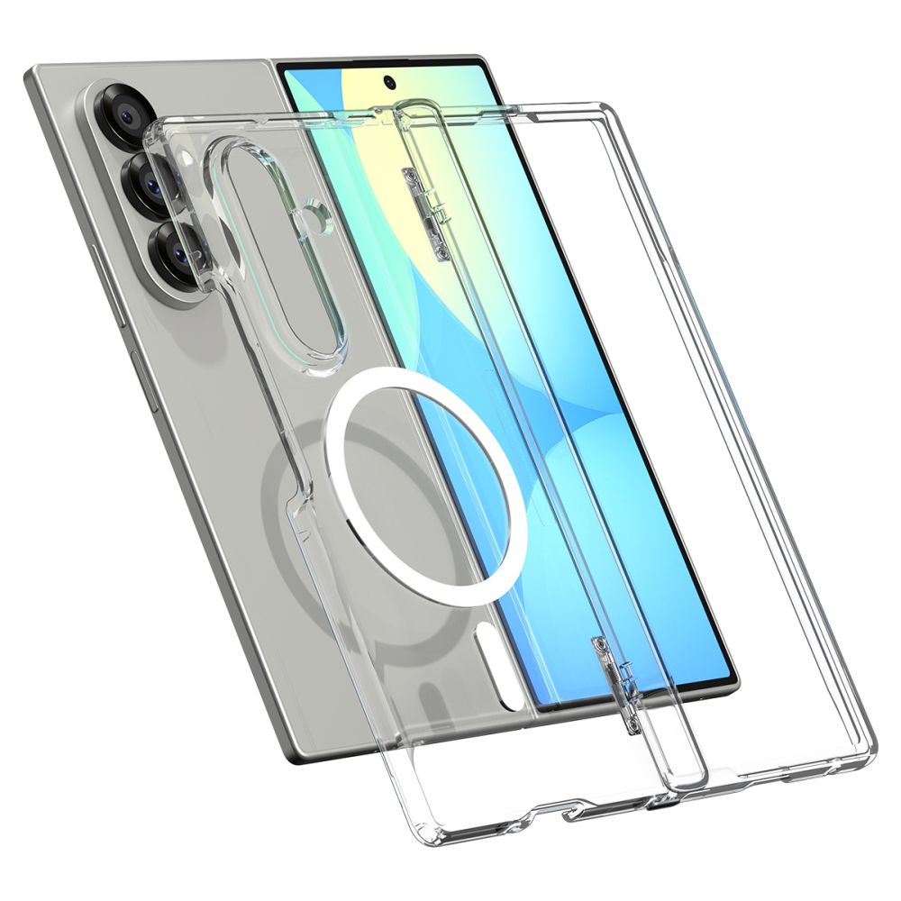 Spigen Tough Armor Pro Mag MagSafe Case for Samsung Galaxy Z Fold 7 - Clear and White