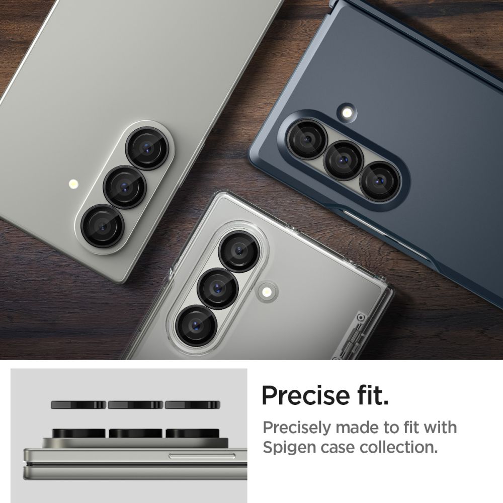 Spigen Optik Pro HD Glas.TR EZ Fit 2-pakke Kamera beskytter til Samsung Galaxy Z Fold 7 - sort