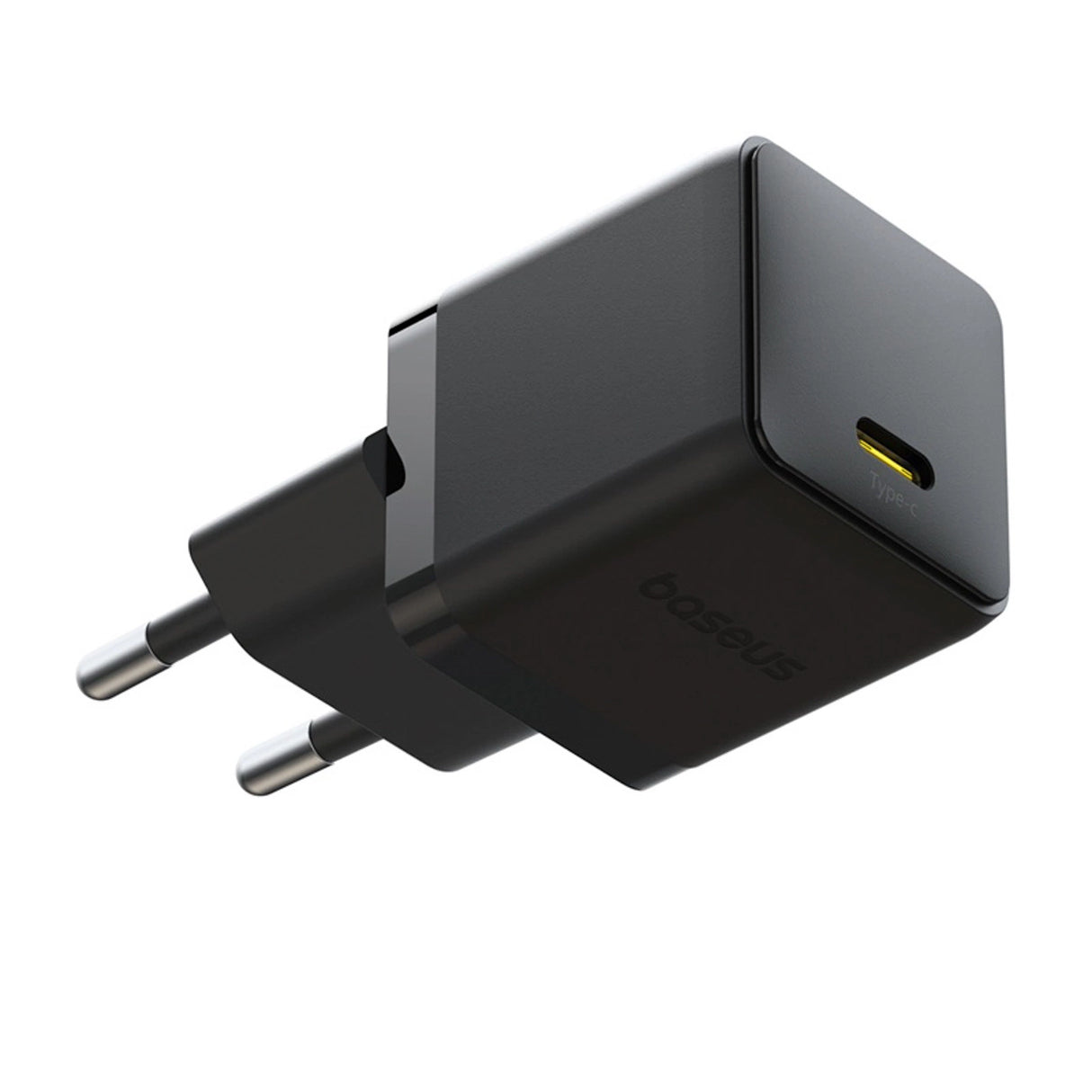 Baseus Palm 1C 20W Wall Charger (med Baseus Mini White USB-C 60W (20V / 3A) 1m Kabel) - sort