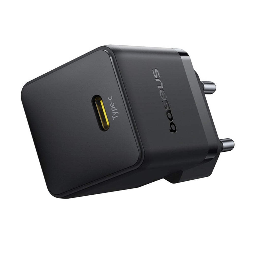 Baseus Palm 1C 20W Wall Charger (with Baseus Mini White USB-C 60W (20V/3A) 1m Cable) - Black